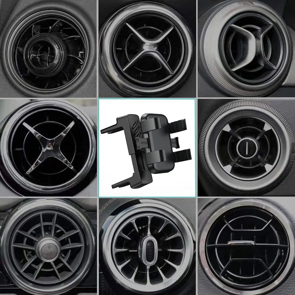 Car Phone Mount for Round Air Vent Mobile Phone Holder Universal 360° Rotation Adjustable Phone Holder for Car Circle Vent