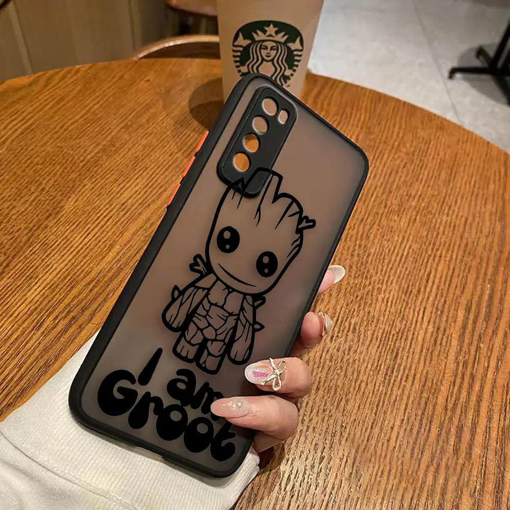 thumbnail image 1 of Matte Case for Huawei NOVA Y70 10 9 8SE 8 7SE 7I 7 6 5I 5 3I 4G 5G Hard PC Case Funda Coque Capa Shell Cover Marvel Comics Groot, 1 of 5