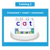 English Phonics Flashcards with 3 Syllable Flips Spelling Flip Cards Kids Educational Learning Toys CVC Sight Words 107 Cards 6