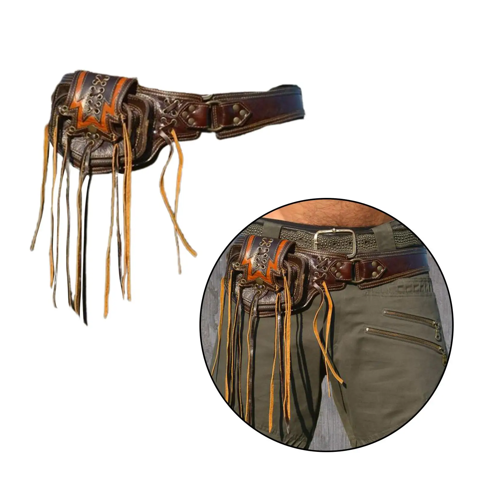 Medieval Adjustable Belt Bag Purse for Hiking Outdoor Fancy Dress