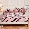 Winter new tiger pattern fast warming imitation rabbit plush mattress thickened plush mattress protective cover dust-proof 4