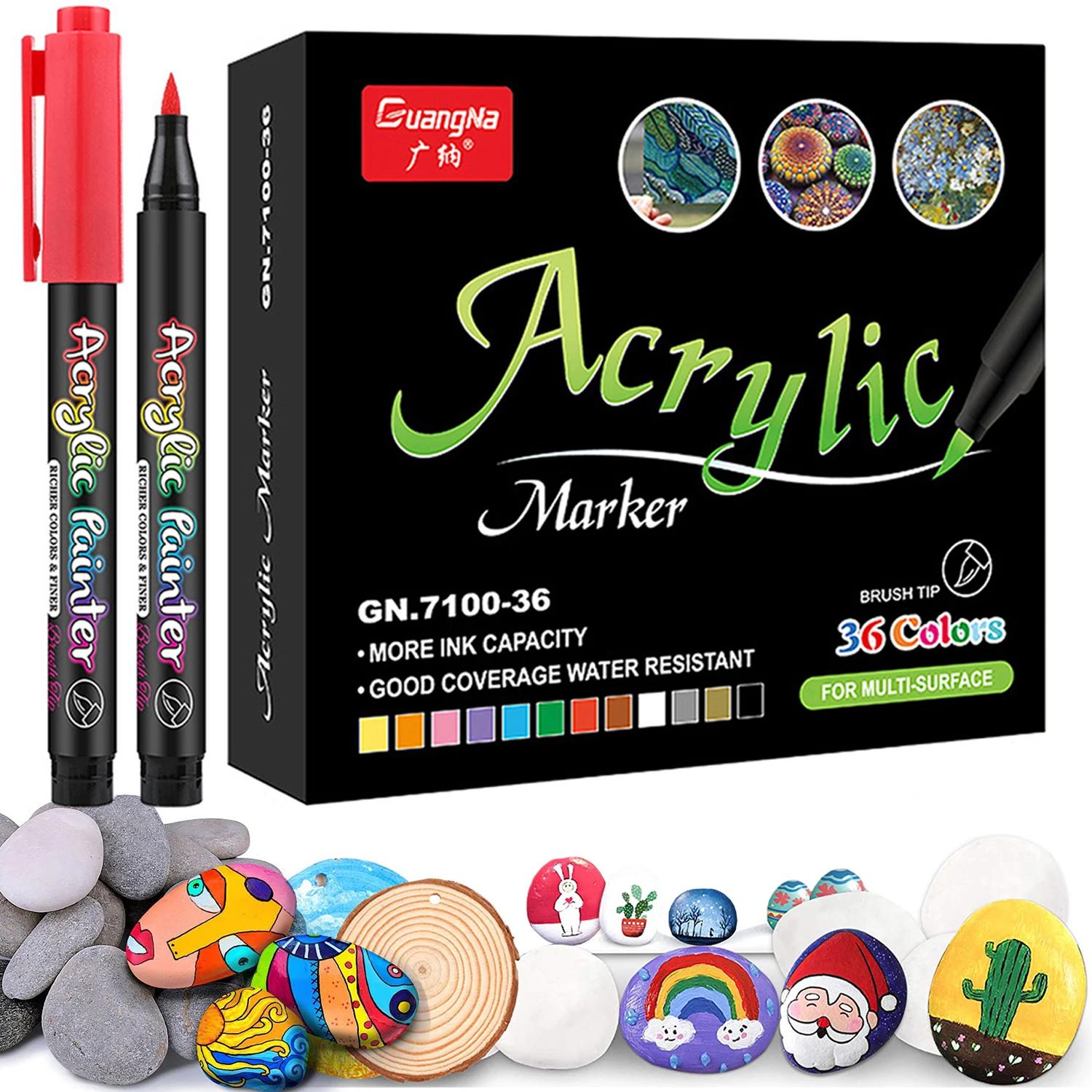 Karin Markers Pigment Decobrush,Master Set 84 Colors Collection,Acrylic  Beautiful Pen, Permanent, Light Resistant and Waterproof - AliExpress