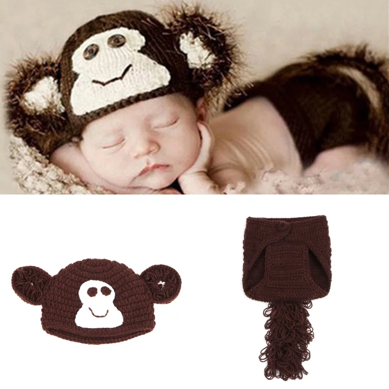 

9 Types Newborn Crochet Knit Photo Costume Baby Cartoon Photography Props Infant Cute Clothing Accessories