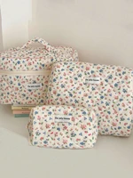 Lovely Floral Stitching Corduroy Cosmetic Bag For Storing Skin Care ltems Lipsticks Accessories Travel Necessity Birthday Gift 2