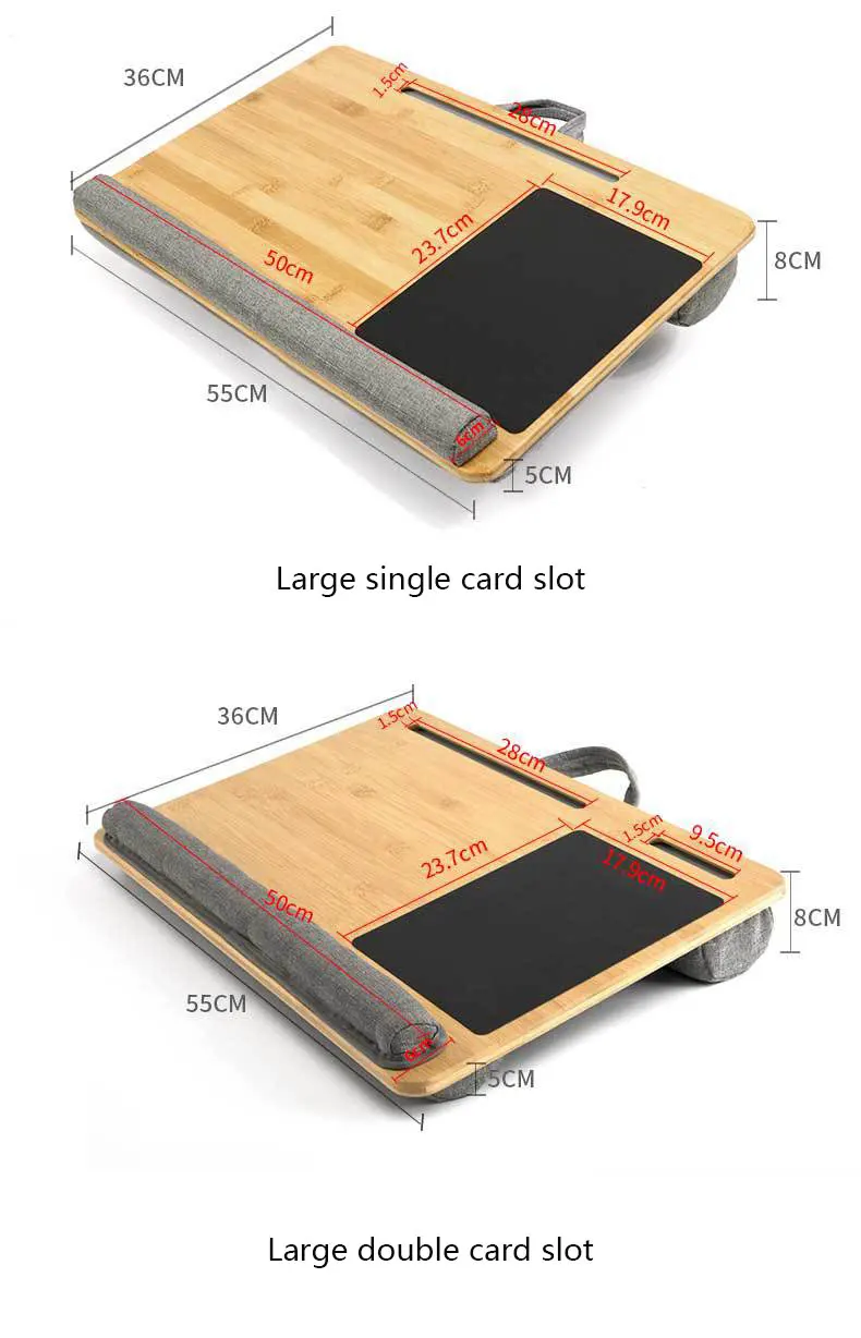 Description Picture 4 of itemBamboo Portable Mini Laptop Desk on Lap study table for bed Lazy Home Picnic Camping Car with Office Lunch Break Pillow