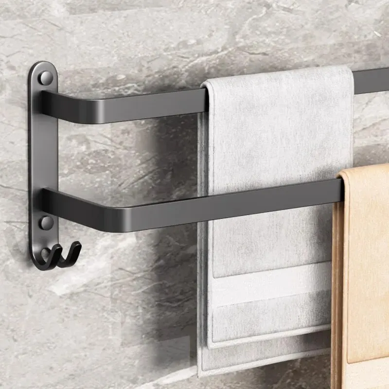 towel rack Aluminum Alloy Towel Rack Bathroom Wall Mounted Storage Rack Bathroom Towel Single Pole Toilet Storage Rack