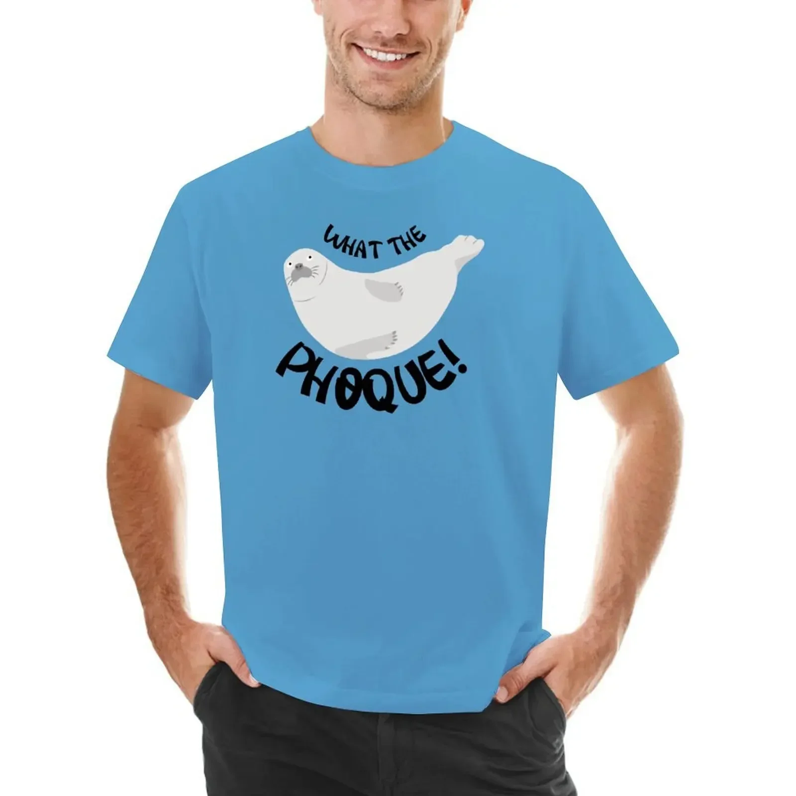 

What The PHOQUE - French Language pun T-shirt summer tops anime mens workout shirts