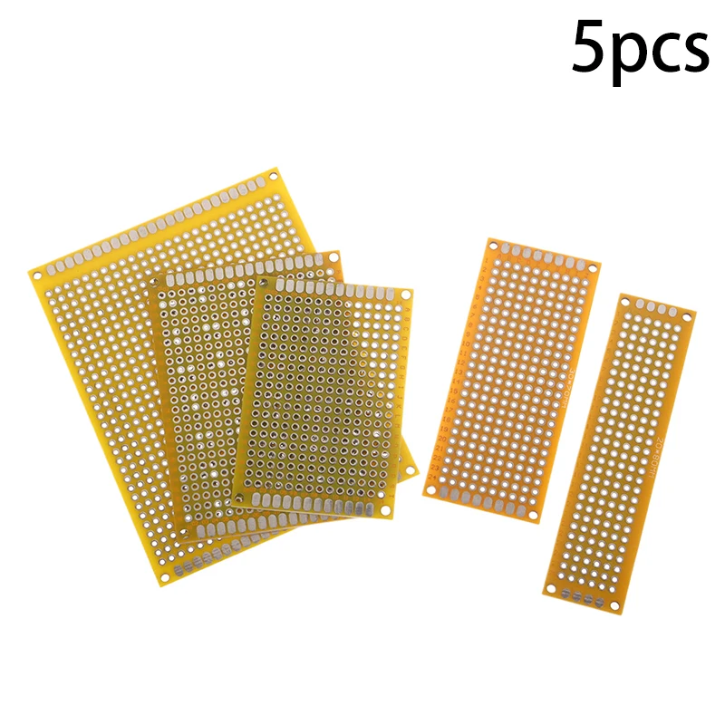 PCB Breadboard Yellow Protoboard Board Plated Universal Board Double Sided 5PCS