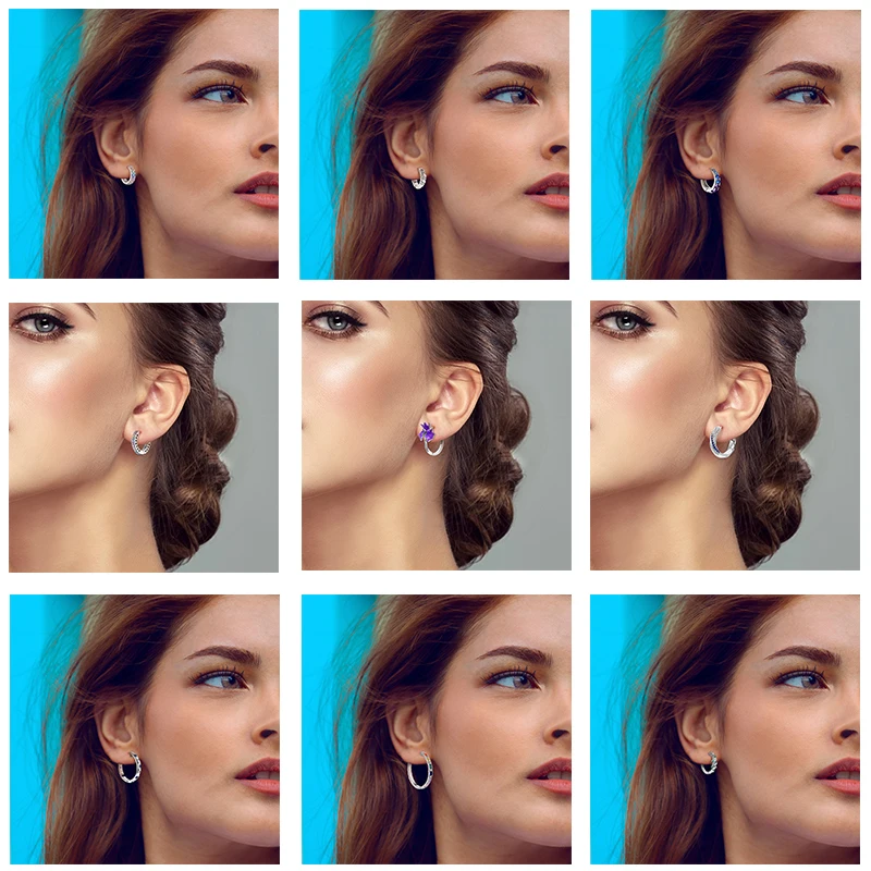 925 Silver Hoop Earrings Women Sparkling Pave CZ Luxury Fine Jewelry Earring silver hoop earrings silver earrings hoop earrings womens earrings