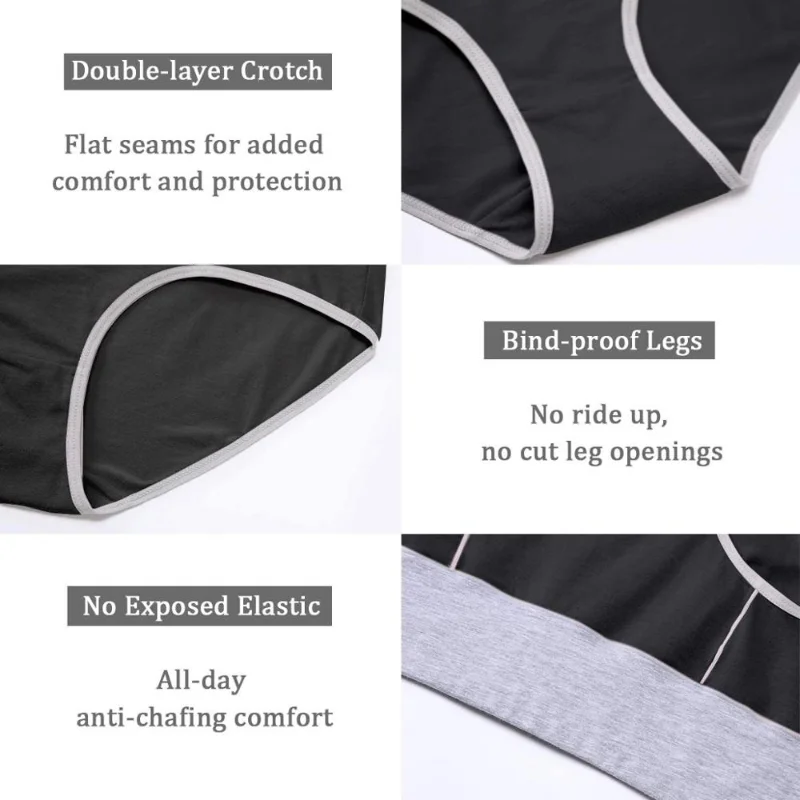5PCS/Lot Seamless High-waist Women Underwear Solid Color Simple Black Cotton Panties Hip-lifting Panties for Women Sport Panty