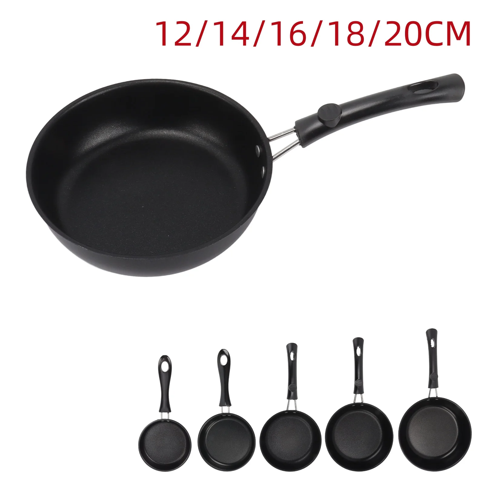 1PC 12-20cm Mini Frying Pan Non-Stick Thickened Stainless Steel Frypan Pot Fried Eggs Saucepan Gas/Induction Kitchen Cookware
 1