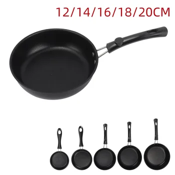 1PC 12-20cm Mini Frying Pan Non-Stick Thickened Stainless Steel Frypan Pot Fried Eggs Saucepan Gas/Induction Kitchen Cookware 
﻿ 1