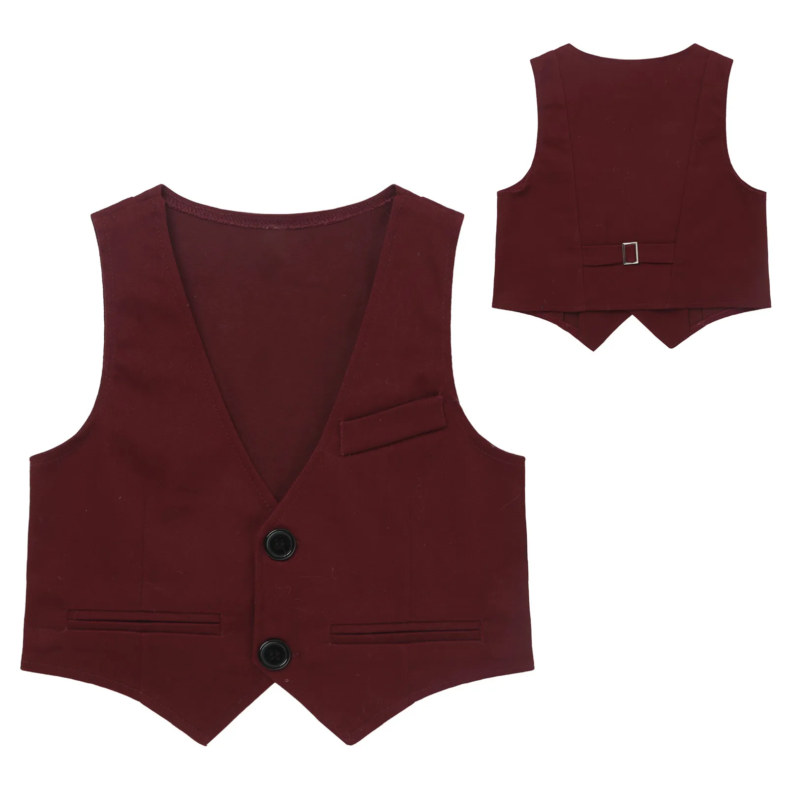 Child Boys Gentlemen Vest Single-Breasted Formal Waistcoat Wedding Birthday Party Evening Photography Stage Performance Costume Kids Vest Boys Formal Waistcoat