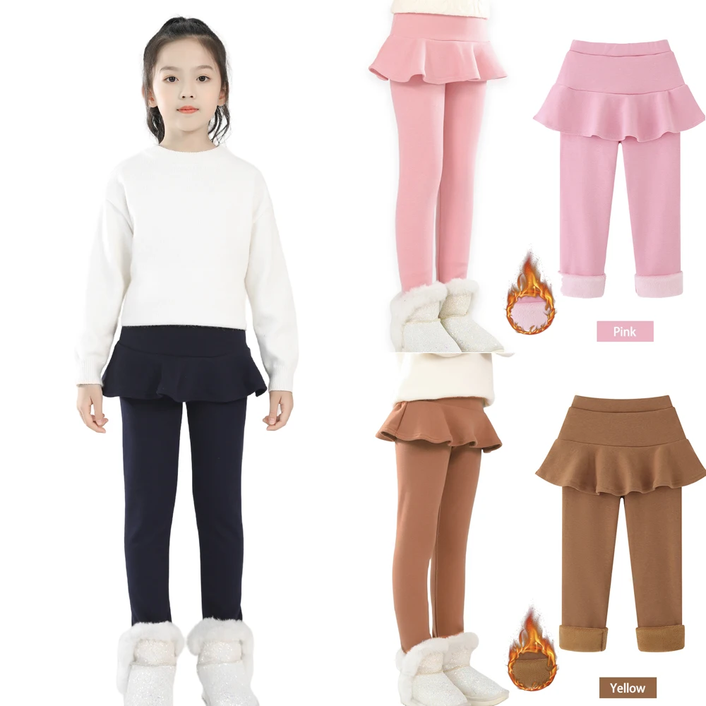 Toddler Girls Fleece Leggings With Skirt