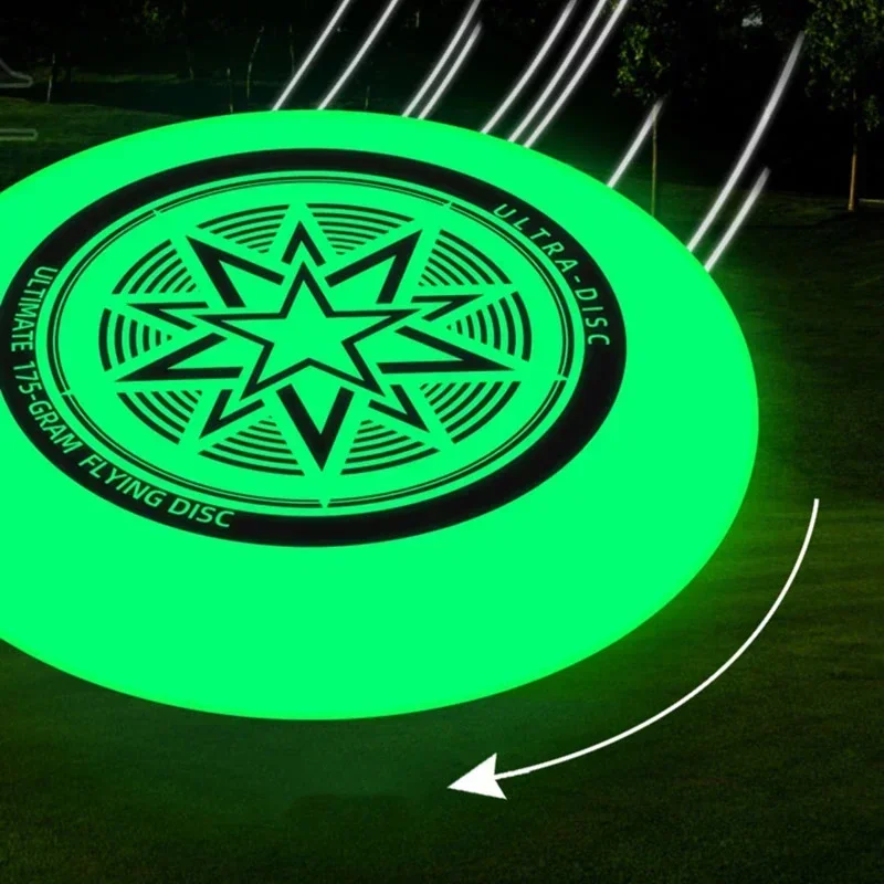 Flying Disc Nightlight Fluorescence Flying Discs 27cm Ultimate Flying Saucer for Outdoor Sports Beach Camping Game Swivel Discs