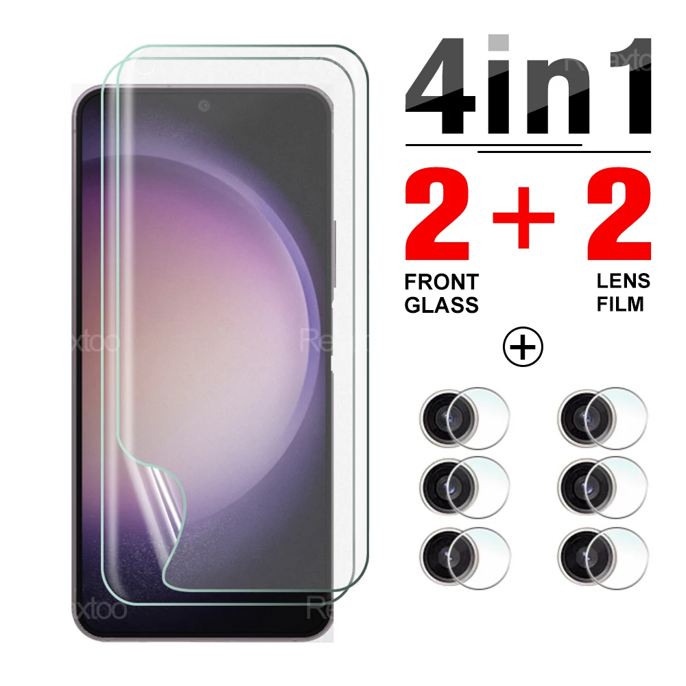 4 In1 Per Samsung Galaxy S23 Plus Pellicole Ultra Idrogel Pellicole Per Fotocamere Per Samsung S23Plus S23Ultra Soft Full Cover Protect