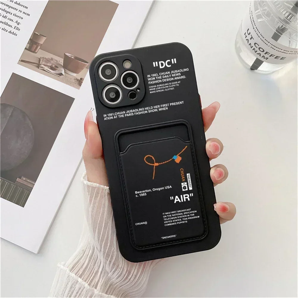 thumbnail image 1 of Funda tipo billetera con tarjetero de moda para iPhone 14 Pro Max 11 12 13 Pro Max XR X XS Max 7 8 Plus, funda deportiva de silicona suave, 1 of 4