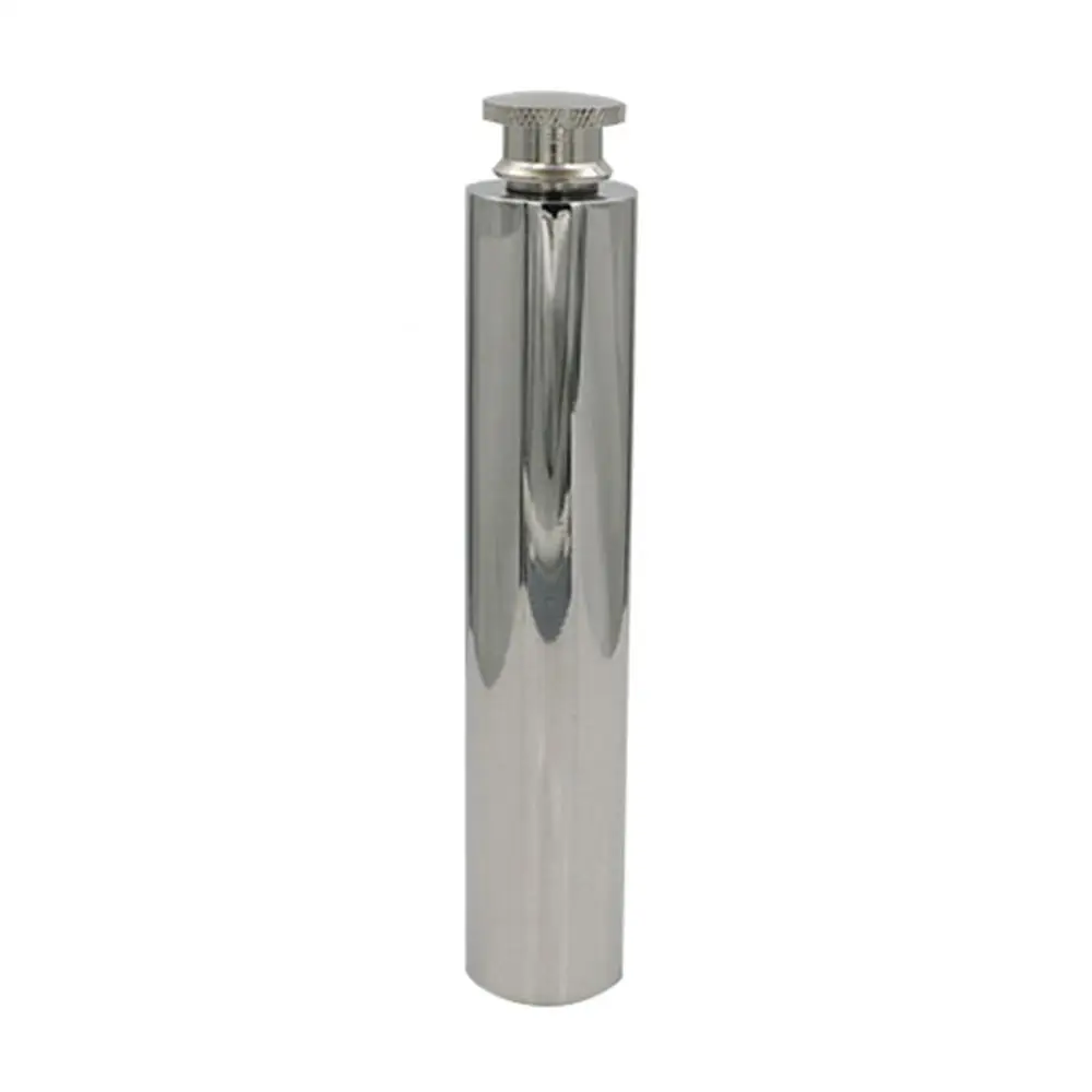 Portable 2 Oz Whiskey Flagon Bottle 304 Stainless Steel Hip Flask Like Cigar Long Round Bottom Mirror Polished Tube Gift