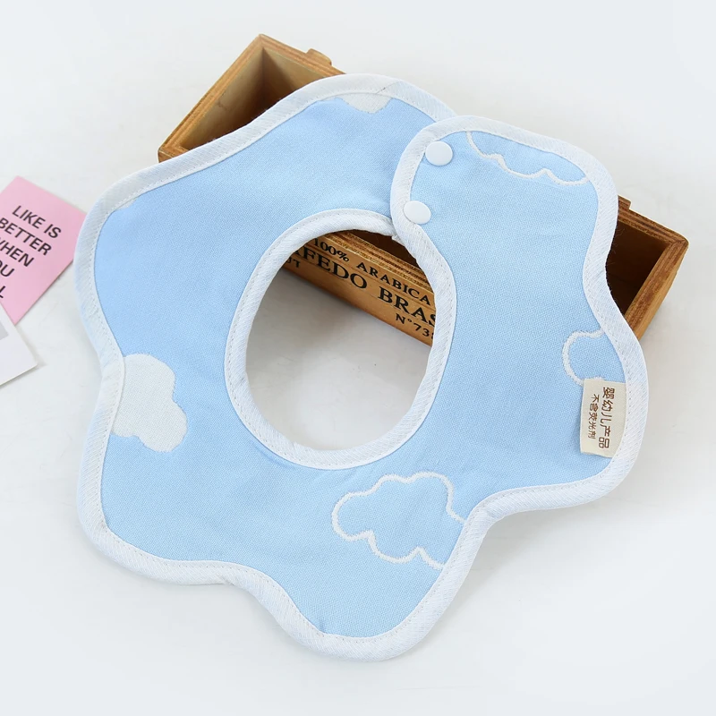 1Pcs Cotton 360 Degree Round Flower Baby Boys Girls Star Animals Feeding Bib Newborn Infant Saliva Towel Baby Stuff Muslin Bibs Baby Accessories Baby Accessories