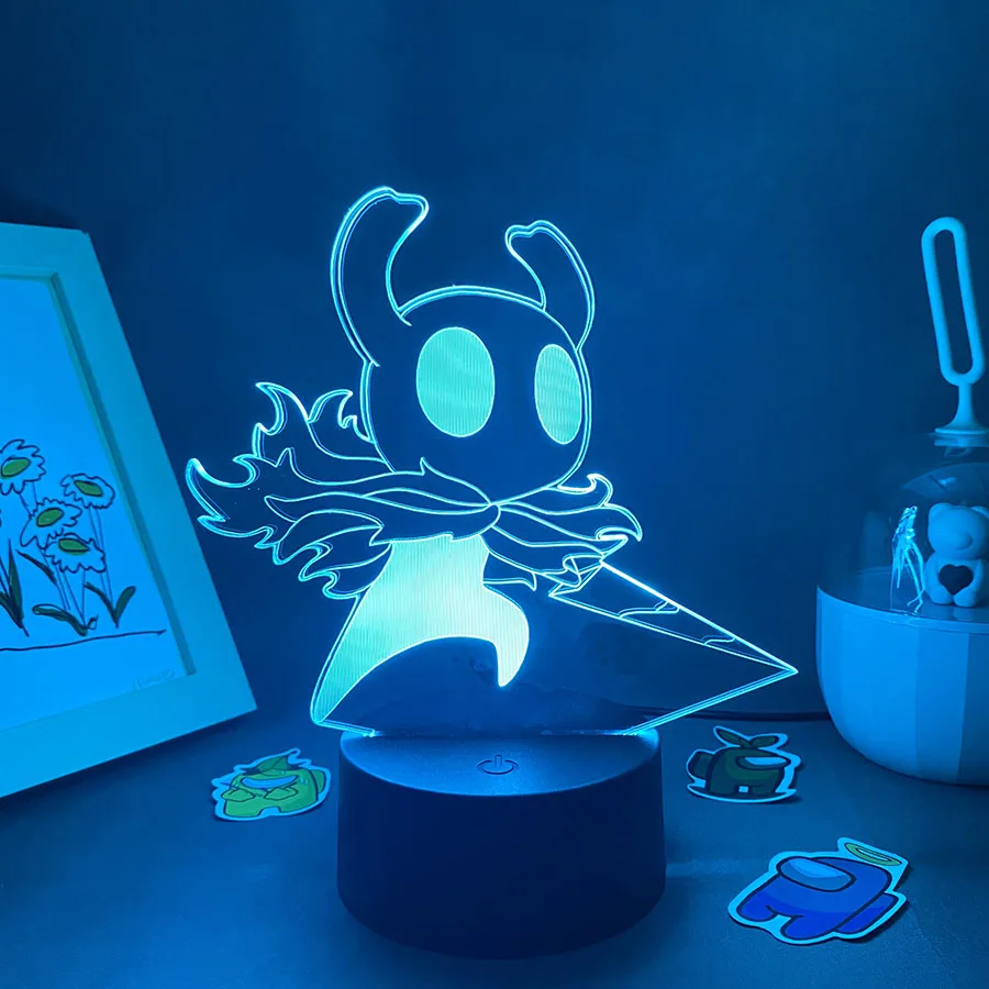 Hollow Knight Game 3D Led Neon Night Lights Birthday Toys Cool Gift For Friends Kids Bedroom Table Colorful Decor Game Lava Lamp