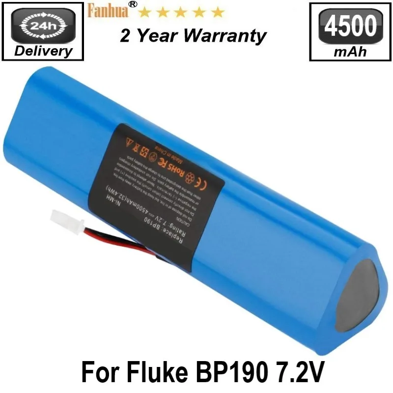 

7.2V 4500mAh Battery for Fluke BP190 BP-190 B11432 Scopemeter 192 192B 196 196B 196C 199 199B 215 215C 225 Analyzer 433 434 435