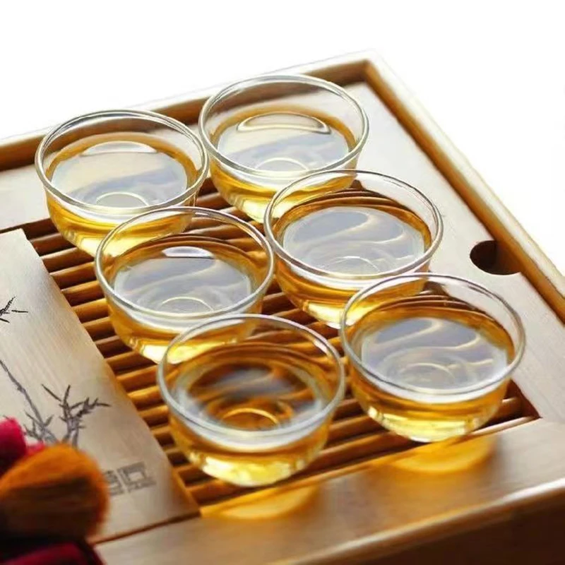 Tea Set Heat Resistant Glass Tea Cup Set Transparent Kung Fu Chinese Bowls Porcelain Mug Vintage