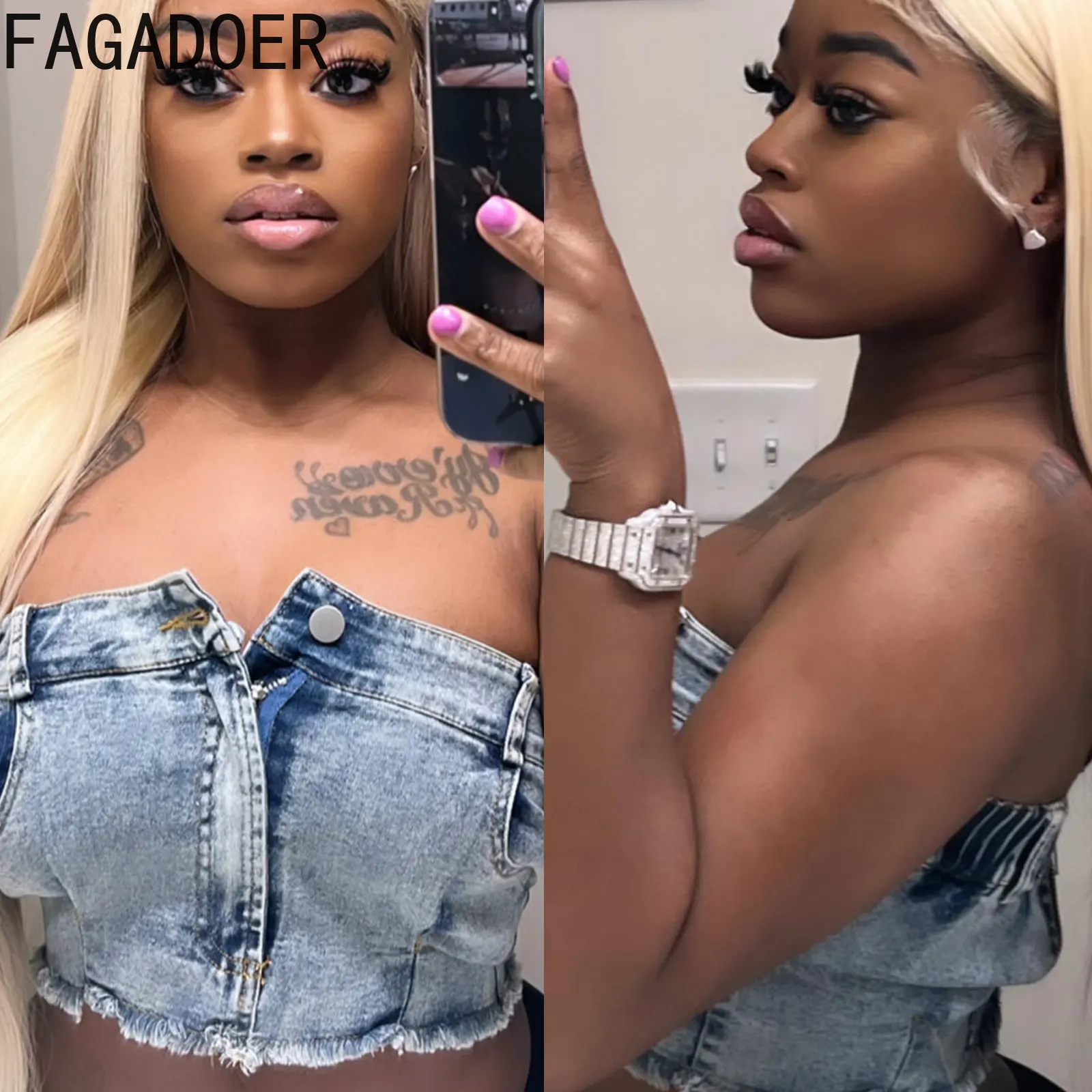 

FAGADOER Sexy Sleeveless Off Shoulder Crop Top Women Solid Color Slim Tops Fashion Y2K Bra Top Casual Female Streetwear 2023 New