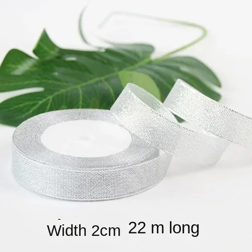 Gold and Silver Metallic Glitter Ribbon – 25-Yard Roll for DIY Crafts, Sewing, and Gift Wrapping