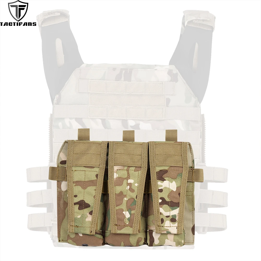 

Tactical Triple M4 5.56 Mag Pouch Front Magazine Panel JPC 2.0 AVS Detachable Flap Vest Hook And Loop AEG Paintball Accessories