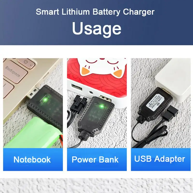 USB Lithium Battery Charger Charging Cable for Toy Battery for 7.4V 1000mA Portable Charging Cable for Toy Battery