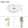 YANKSMART Round Bowl Bathroom Washbasin Sink White Ceramic Minimalist Counter Top Vessel Vanity with Faucet Pop-up Drain Set 2