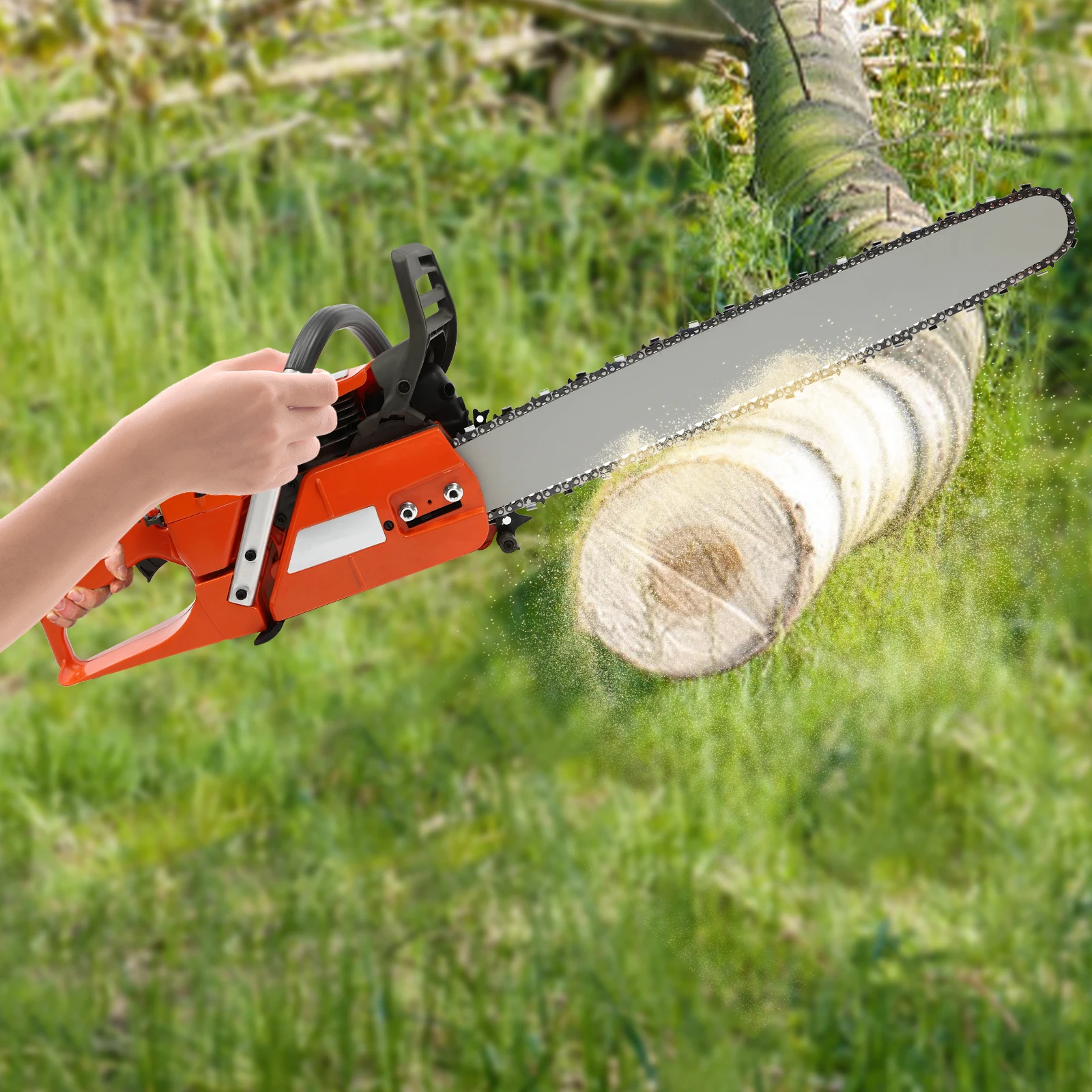 Gas Chainsaw with 24 inch Guide Bar,2-Cycle 65cc Gasoline Power Chain Saws 3.4KW 4