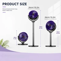 Ventilateur de sol 2-en-1 moderne avec 5 vitesses, puissant flux d'air, ventilateur sur pied USB portable pour la maison, la chambre et le bureau 6