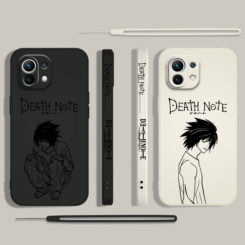 Death Note Yagami Light L Custodia Per Telefono Per Xiaomi 14 13 12 11 10 T Pro Ultra Lite 5G Liquid Left Rope 5G Soft Cover