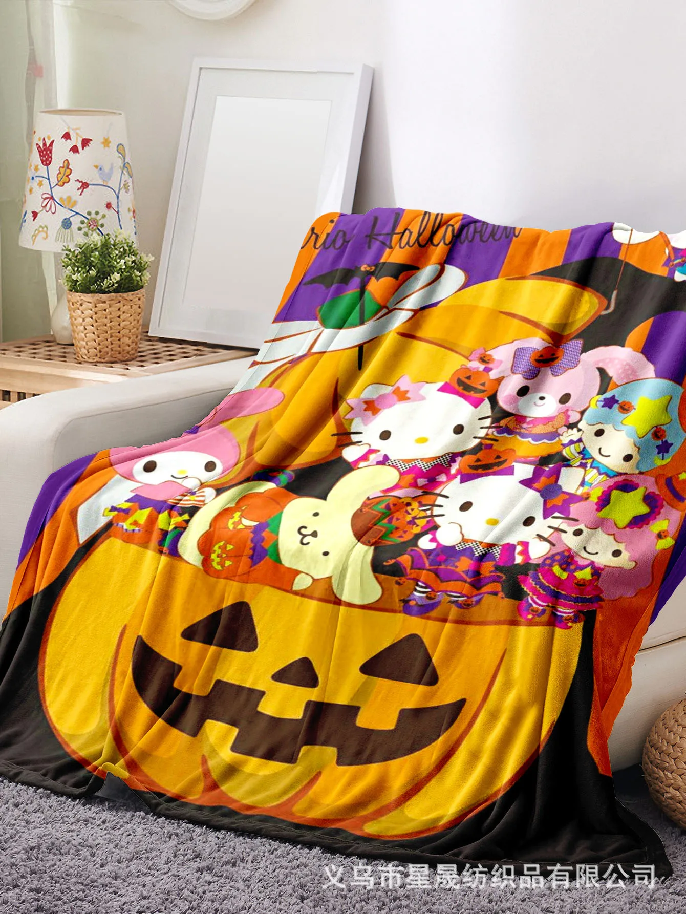 Halloween Sanrio Hello Kitty Flannel Blanket Throw My Melody Kuromi Printed  Blanket Warm Throw Bed Sofa Airplane Travel Blanket - AliExpress