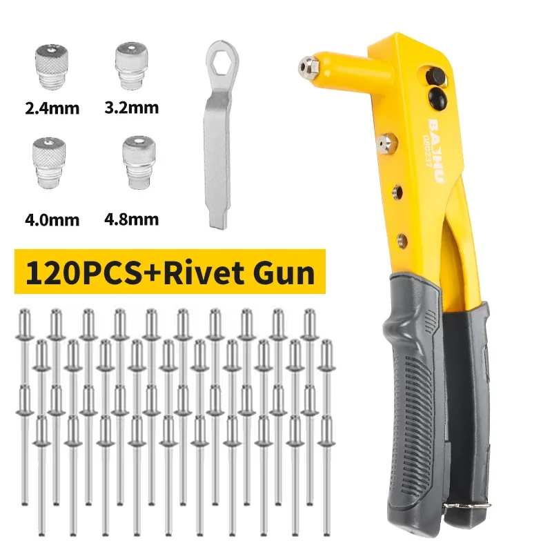 Heavy Duty Riveter Gun Set Hand Riveter Set M3/M4/M5/M6/M8 Blind Rivet Pliers Gun DIY Rivets Nut Repair Tool 120/60pcs rivet gun,rivet nut tool,rivet gun set