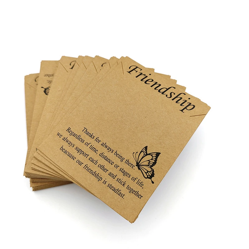 50pcs Kraft Paper Jewelry Packaging Cards Make a Wish  9*7CM fit Necklace Bracelet Gift Package Label Small Bussiness Wholesale