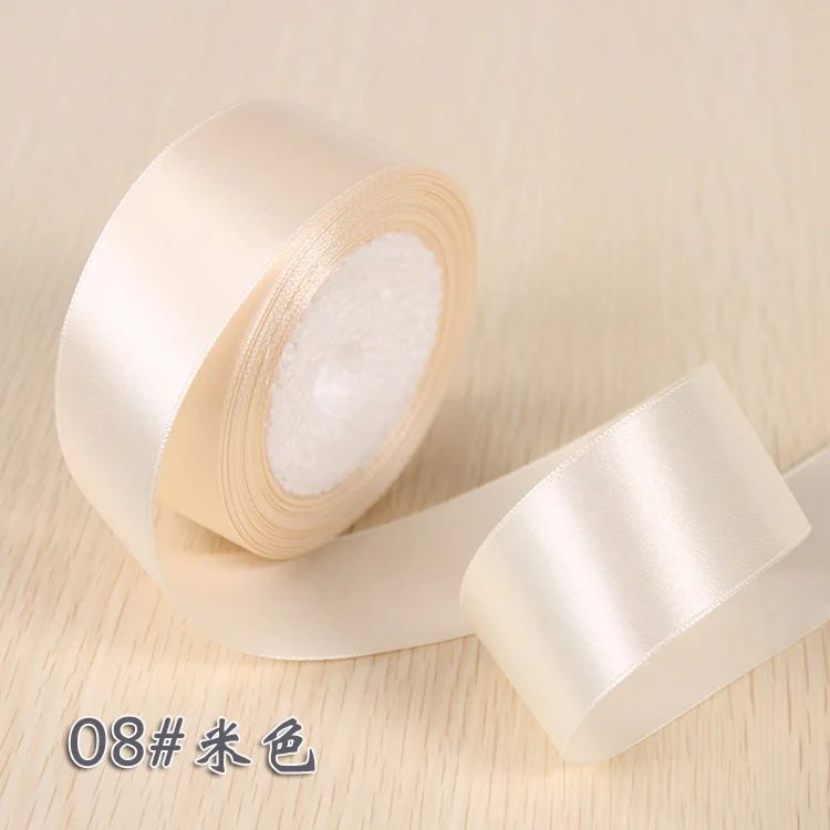 Description Picture 6 of item25Yards/Roll 6mm 10mm 15mm 20mm 25mm 40mm 50mm Silk Satin Ribbons for Gift Packing Christmas Party Decoration Fabric Crafts