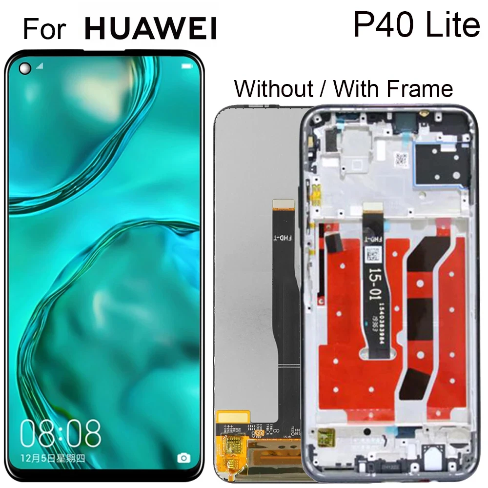 Original Huawei P40 Lite 5G Display LCD Einheit + Rahmen+Akku