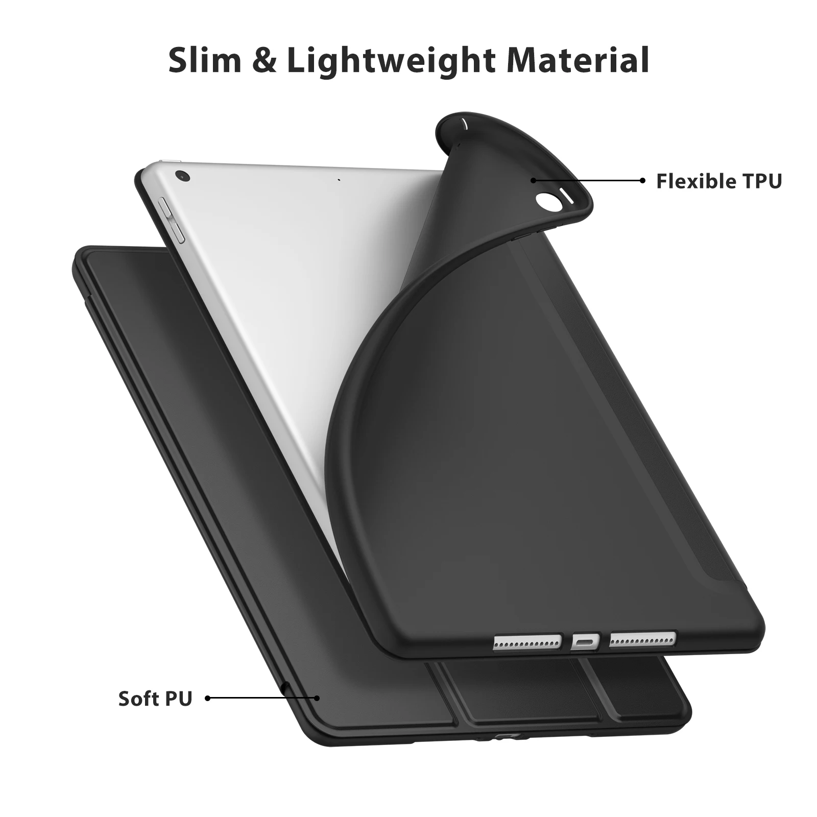 Premium Soft PU Leather iPad Case with Auto Wake/Sleep Function
