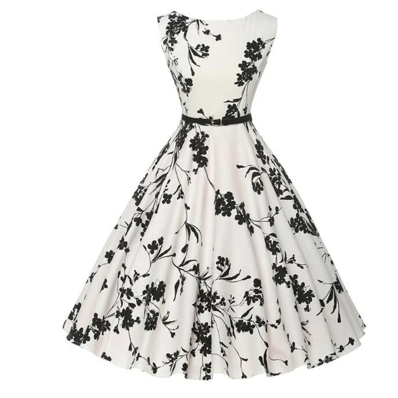 Vestidos Dress Clothing Floral Robe Retro Swing Vintage Rockabilly Dresses