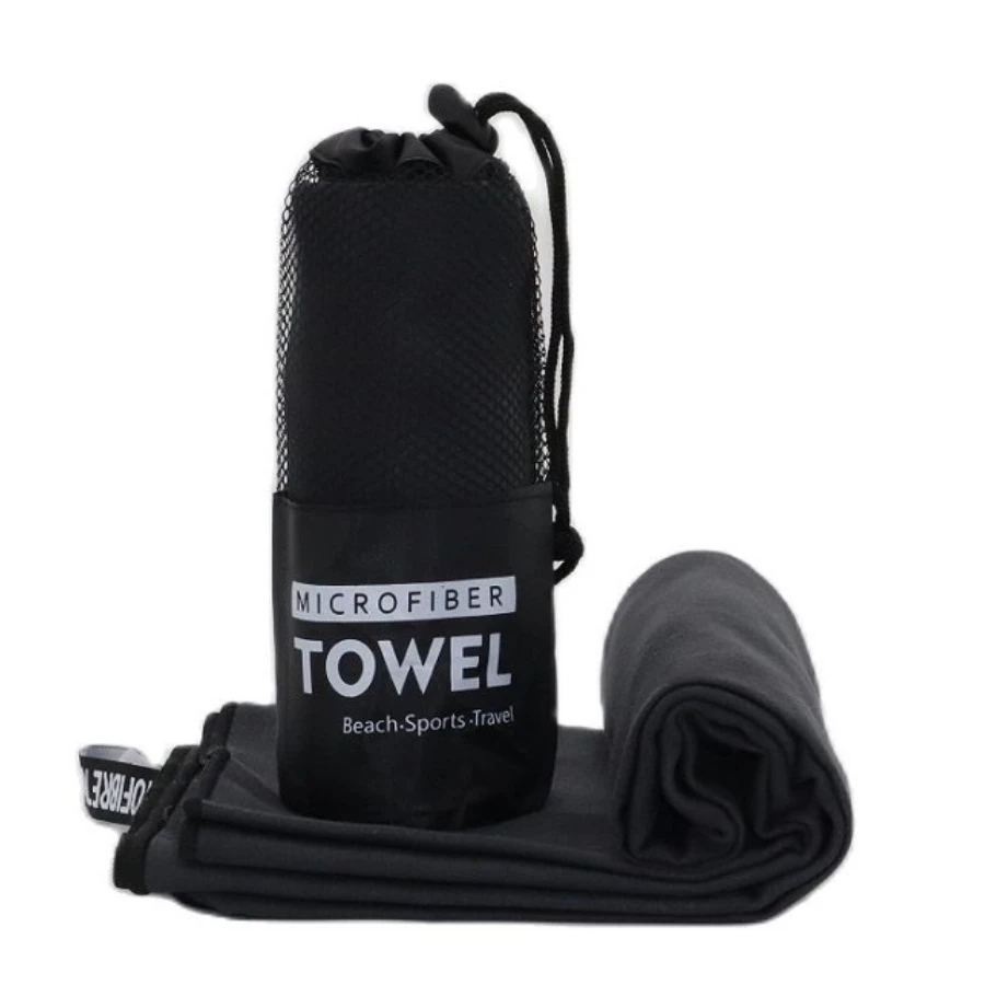 1PC Black Quick Drying Towel Portable Breathable Bath Towel Beach Camping Hiking Swimming Sports Microfier Bath Towel No Pilling 2