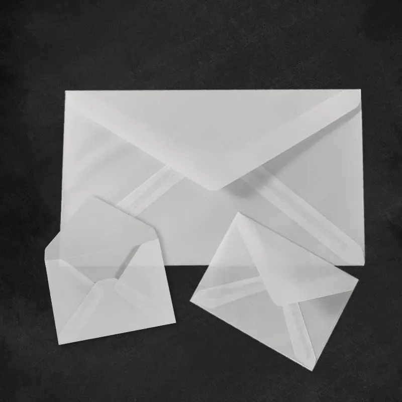 50pcs Sulfuric Acid Paper Envelopes Wedding Invitation Western Style Translucent Envelope Business Storage Bag Envelopes