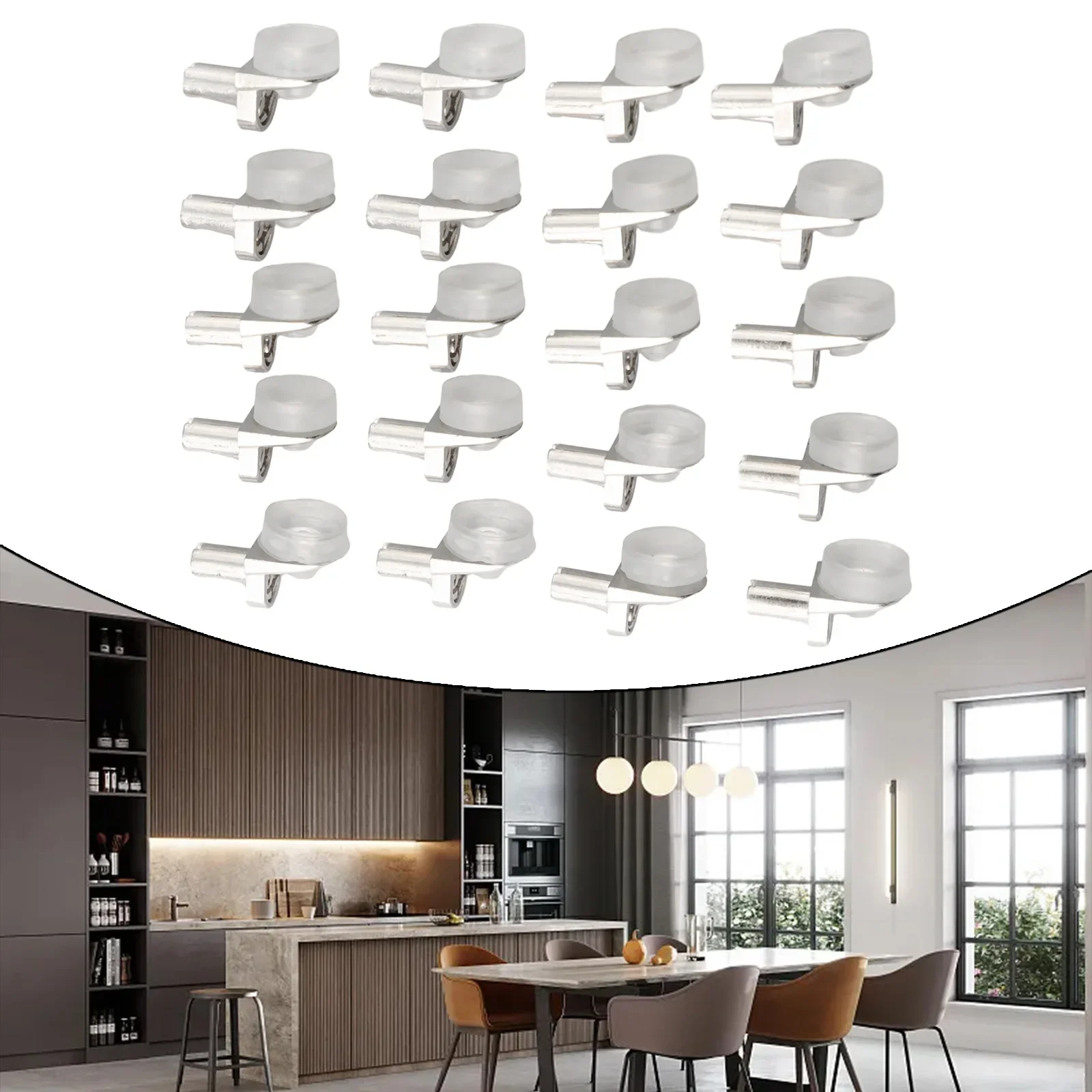 20pcs Glass Shelf Support glass shelf support Studs Pegs Plate Holder Fixing Clip Bracket Glass Clamp With Suction Cup Zinc Alloy Furniture Hardware