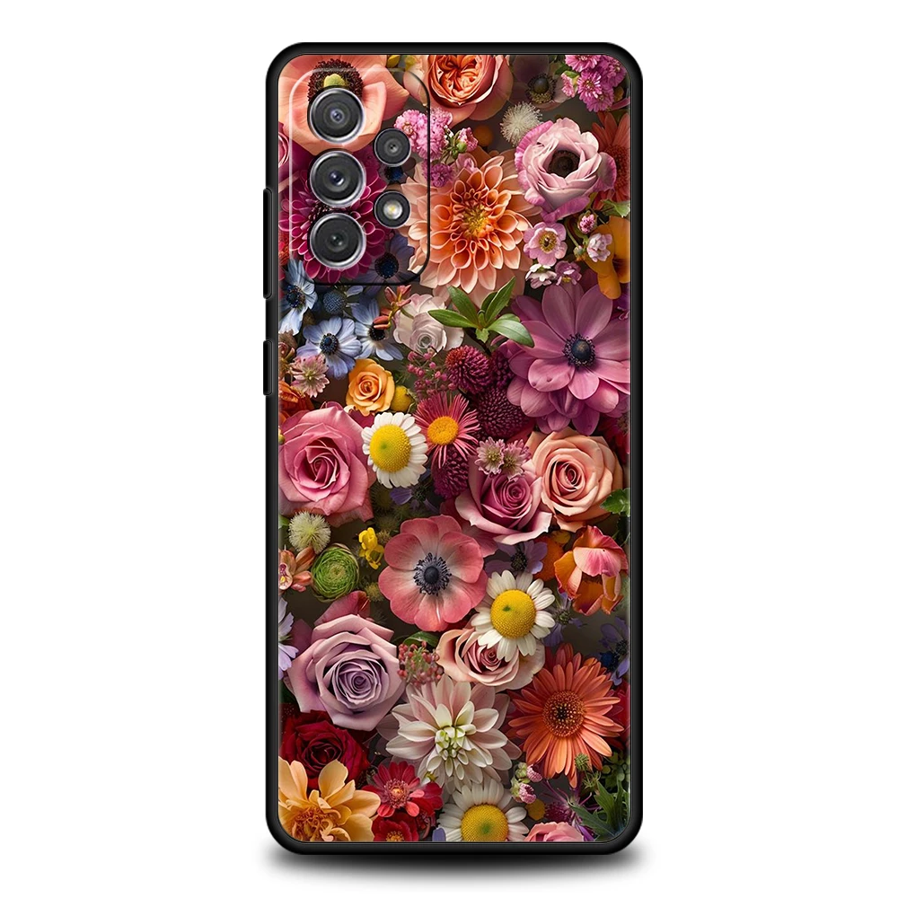 Vibrant Floral Silicone Phone Case Cover