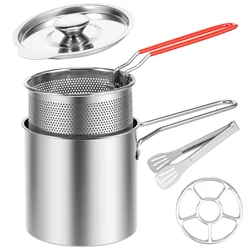 Stainless Steel Deep Frying Pot with Strainer (Furnace clip)