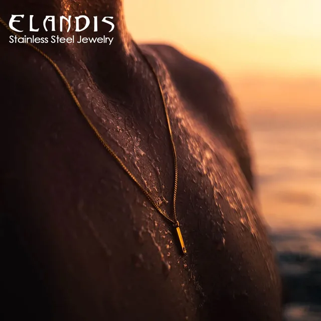ELANDIS Men's Minimalist Pendant Necklace Collarbone Chain Trendy New Personalized Jewelry Hundred Minimalist Accessories Wholes 1