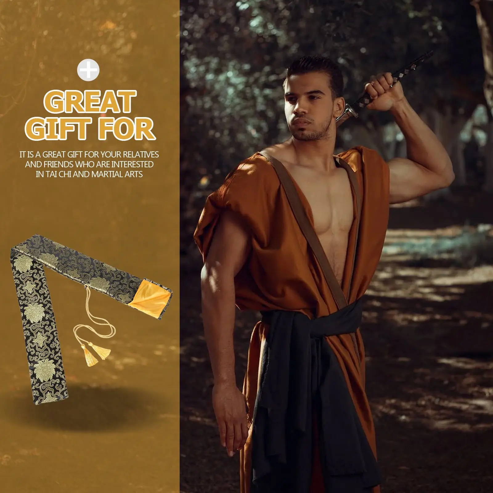 Japanese Samurai Swords Long Silk Storage Bags Creative Samurai Cosplay Prop Swords Storage Bags sword bag
