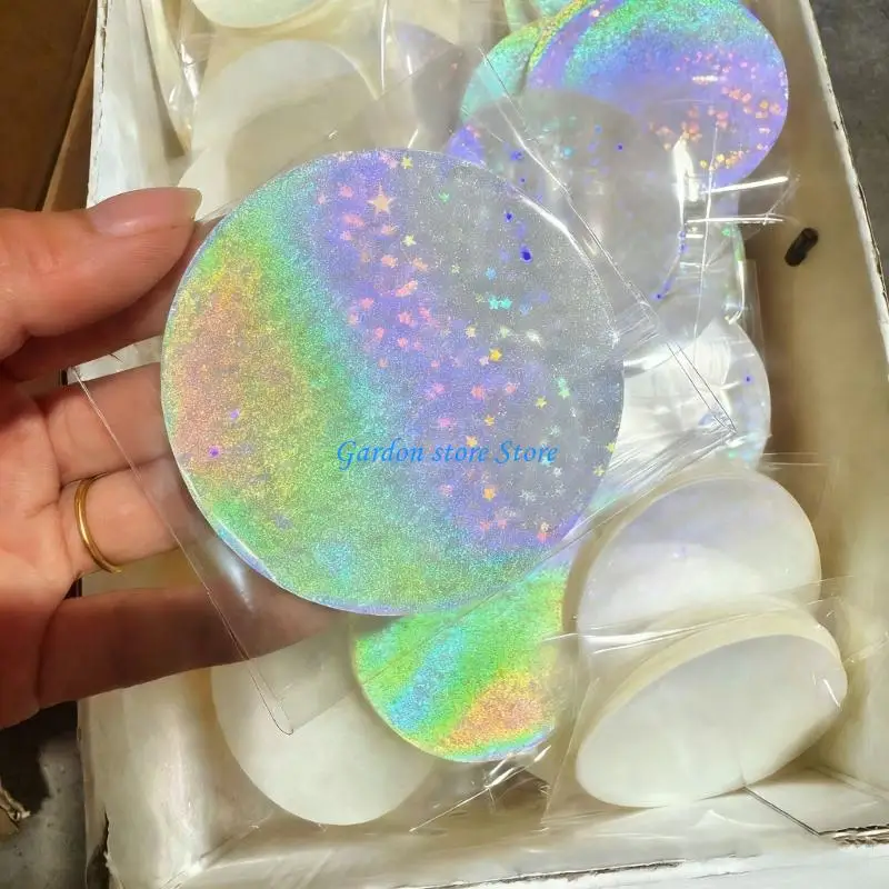 B0KB 100pcs DIY 공예 및 수집품에 대 한 다채로운 심장 배지 보호 필름
