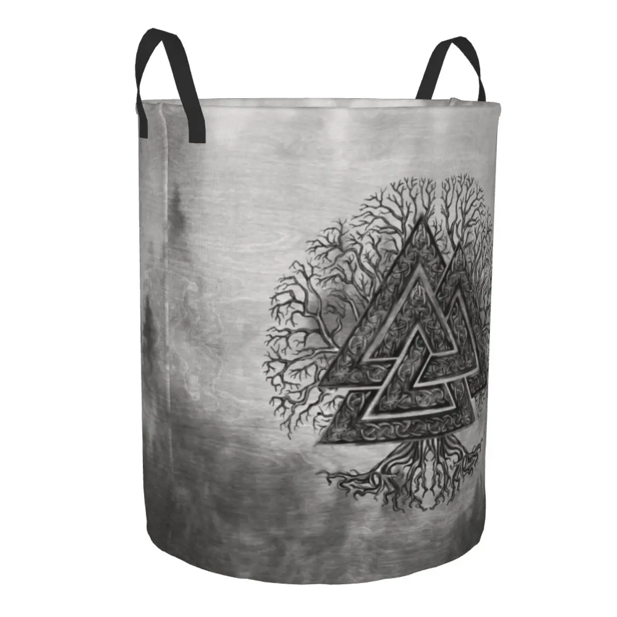 Valknut And Tree Of Life Yggdrasil Laundry Basket Foldable Viking Norse Clothes Hamper for Baby Kids Toys Storage Bag